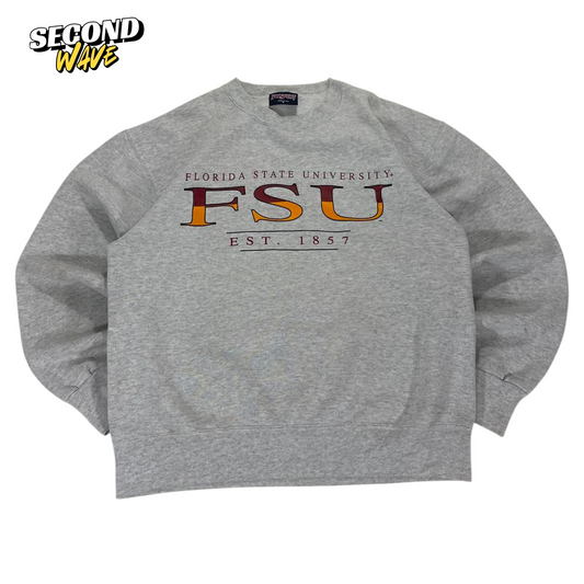 90S FLORIDA STATE UNIVERSITY GREY CREWNECK SWEATSHIRT (L)