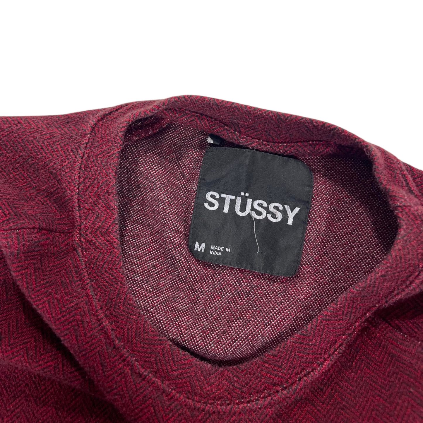 VINTAGE STÜSSY BURGUNDY CREWNECK SWEATER (M)