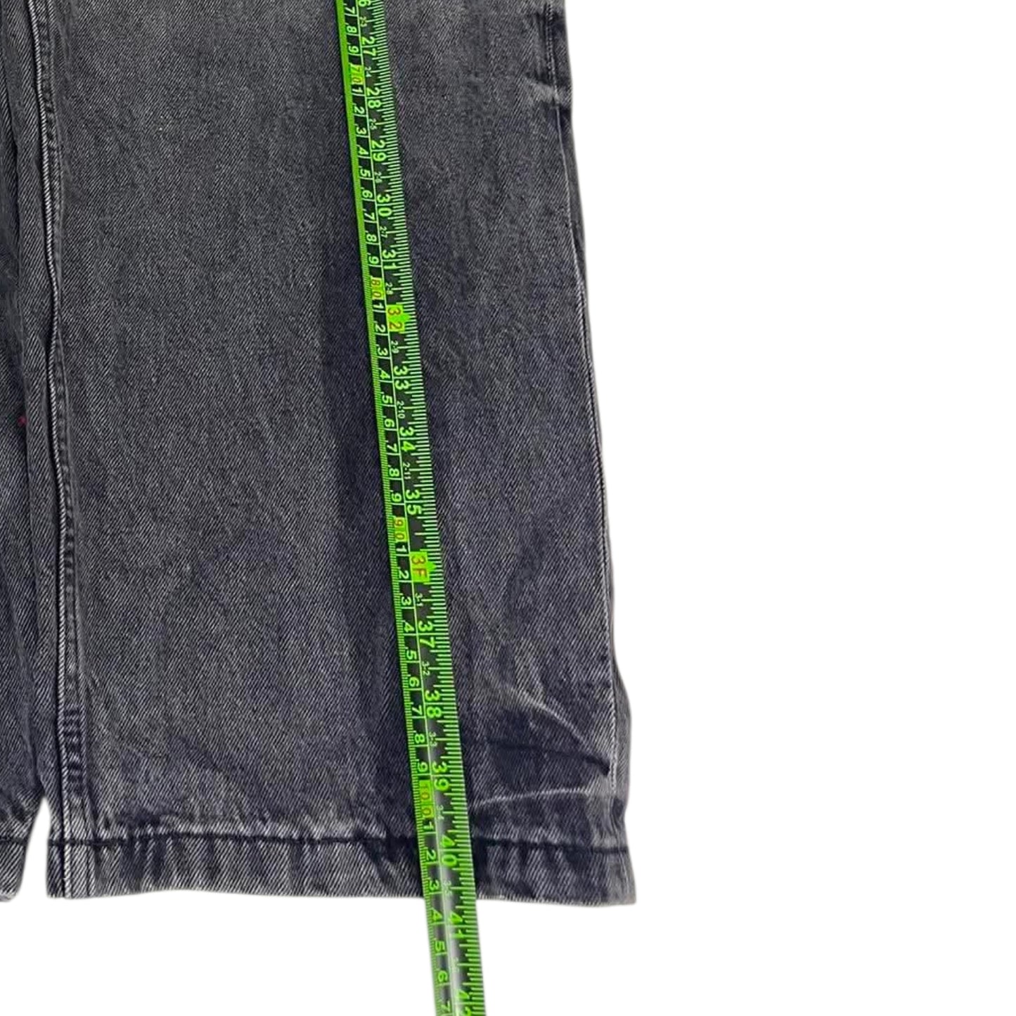 BLACK WIDE LEG BAGGY JEANS (30)