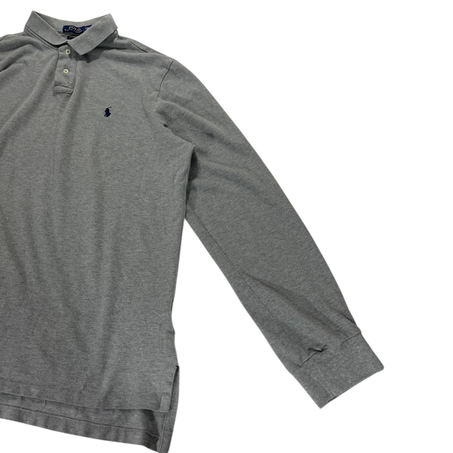 POLO RALPH LAUREN GRAY POLO LONG SLEEVE (XL)