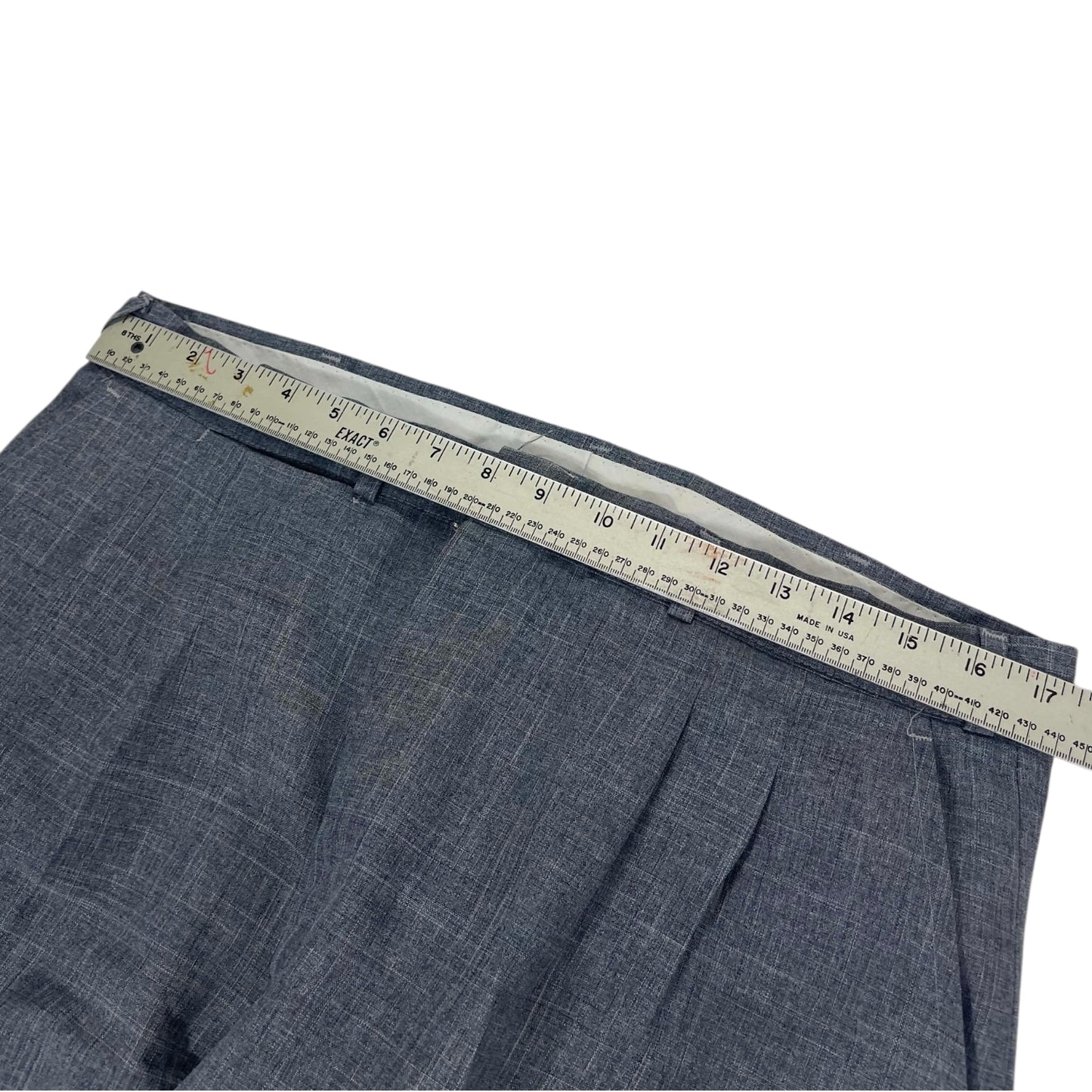 GRAY LINEN BLEND WIDE LEG PANTS (34")