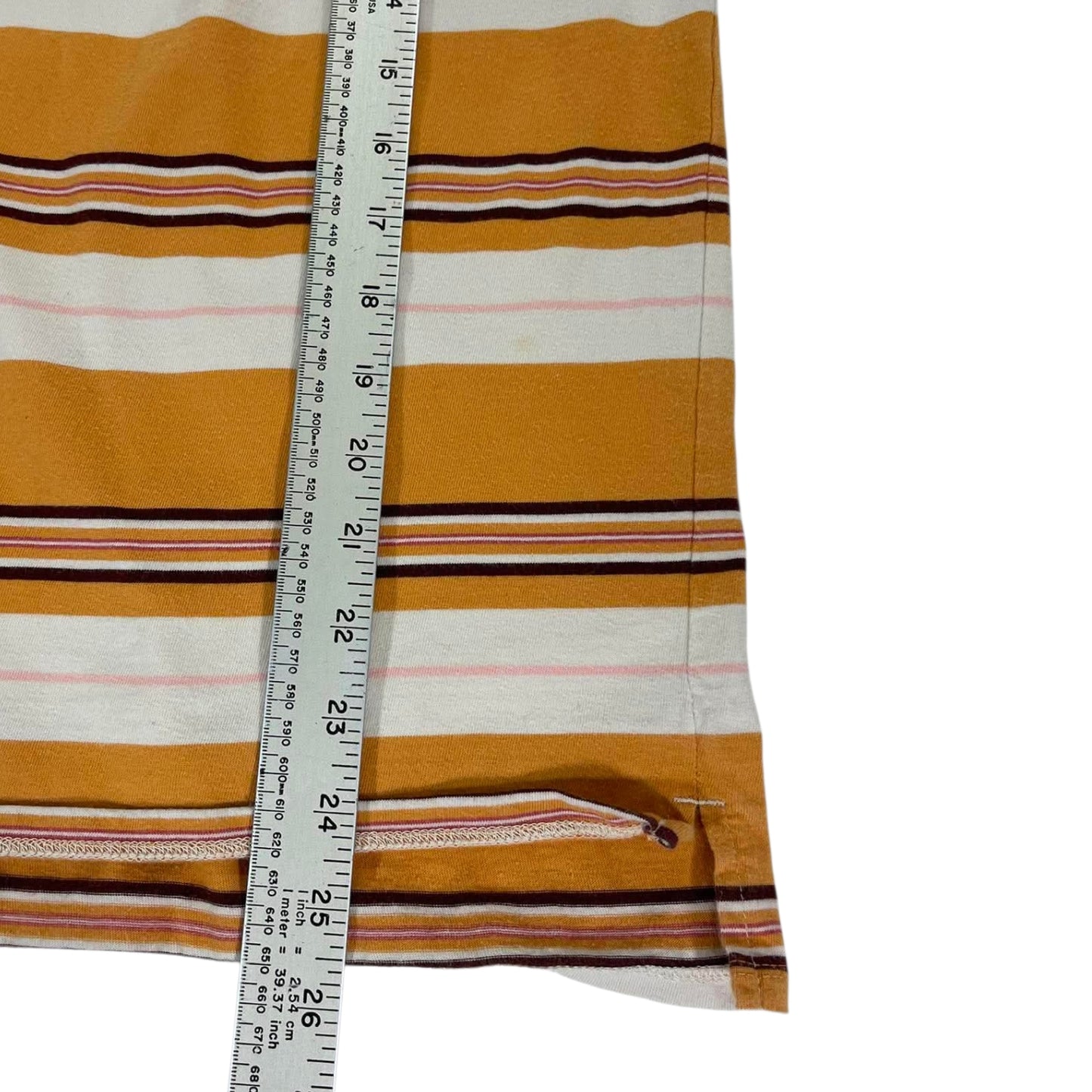 100% COTTON BILLABONG ORANGE STRIPED POLO LONG SLEEVE (S)