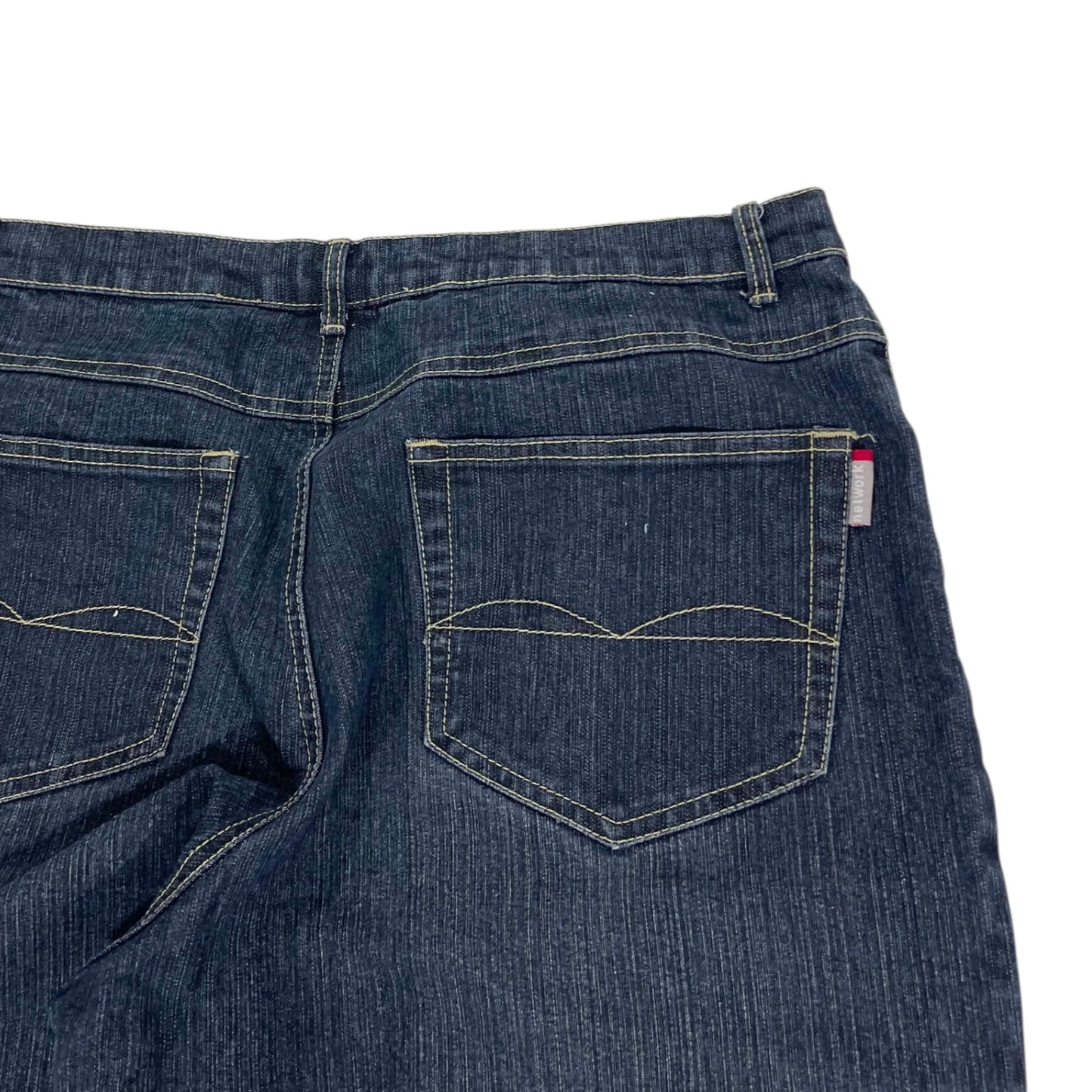 Y2K NETWORK BAGGY WIDE LEG JEANS (UK 14)