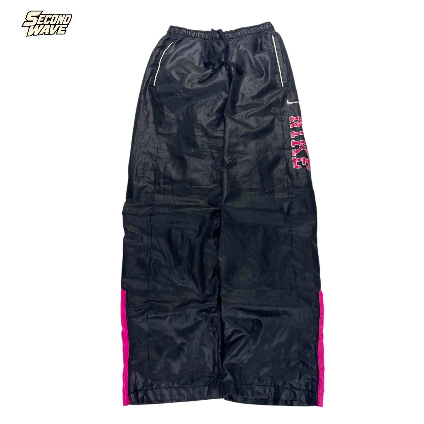 Y2K NIKE BLACK/PINK TRACK PANTS (S-M) ¹²