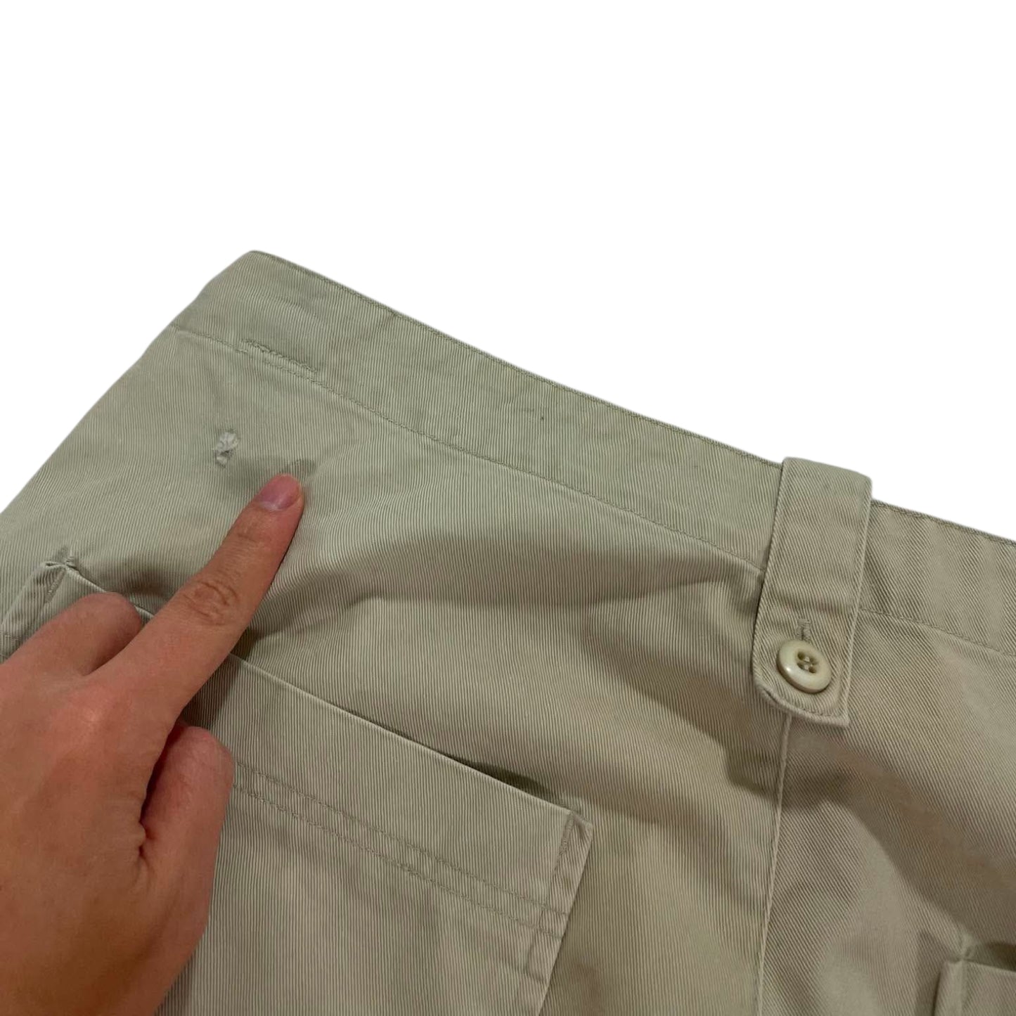 THE BLUE DENIM CO. KHAKI CARGO WIDE LEG PANTS (34)