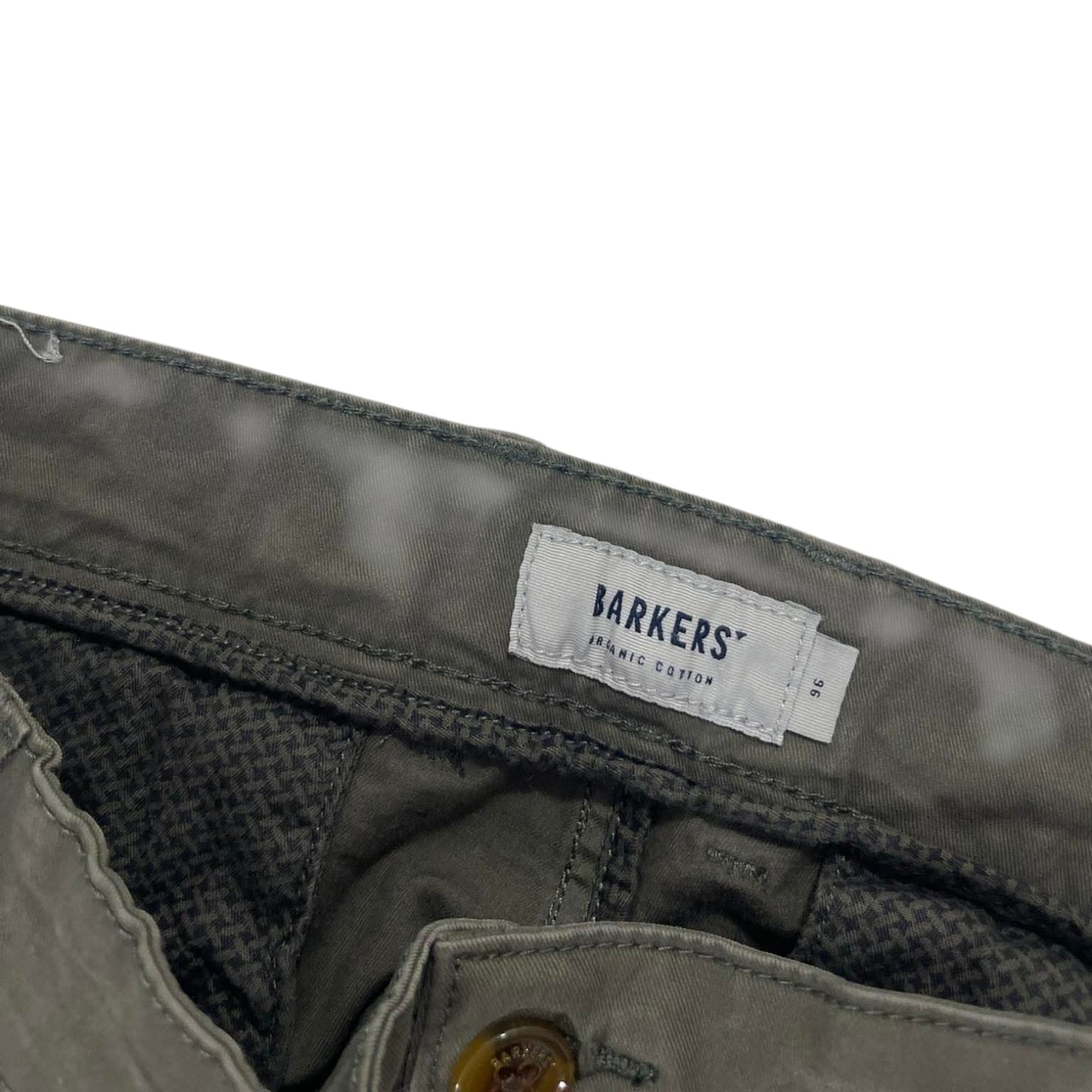 BARKERS OLIVE GREEN BAGGY CHINO PANTS (38)
