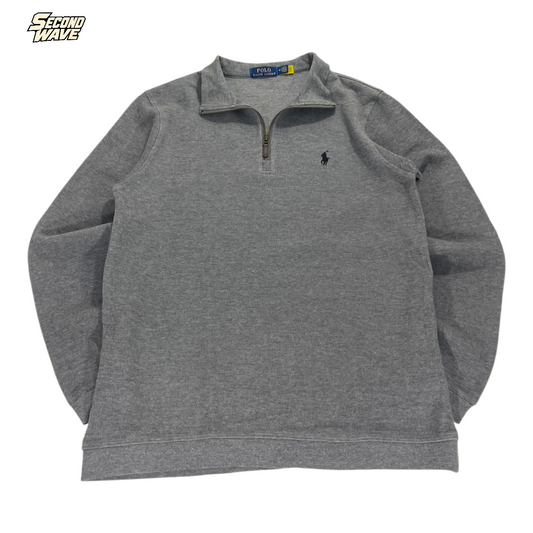 POLO RALPH LAUREN GRAY QUARTER ZIP (M)