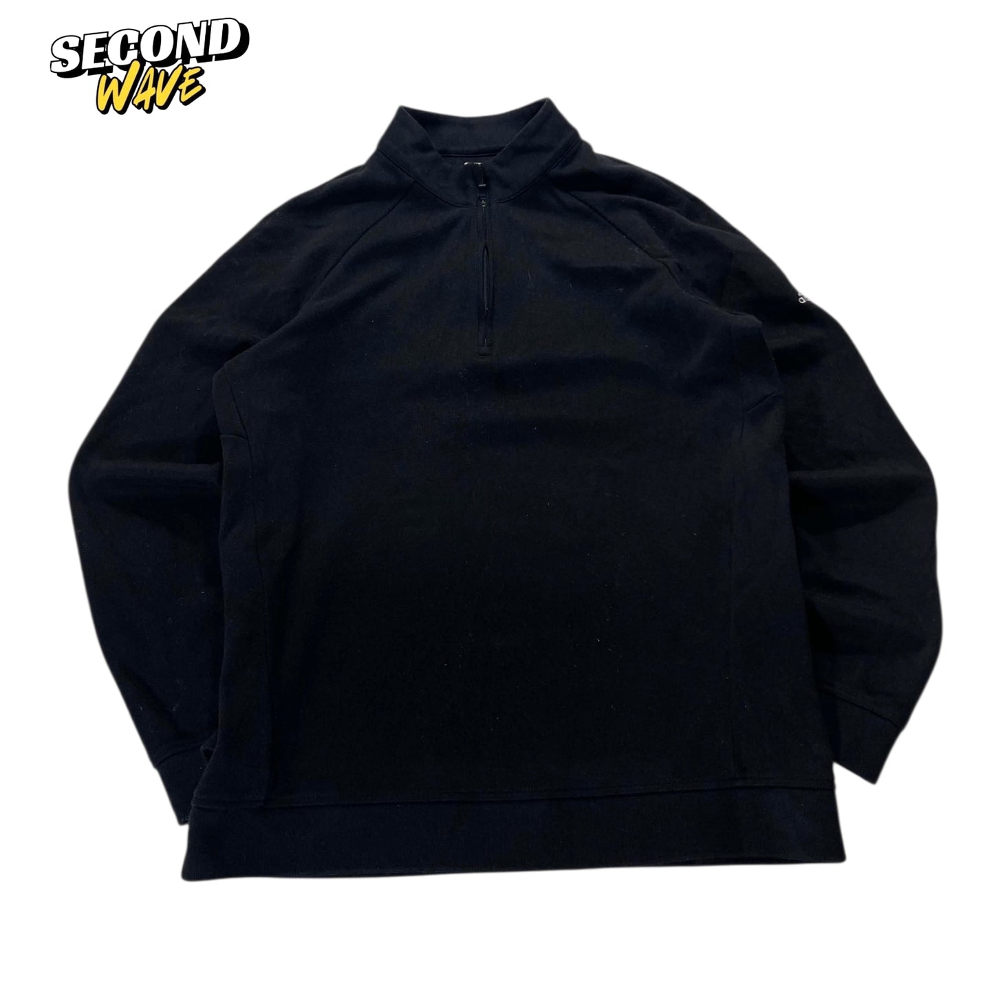 ADIDAS BLACK QUARTER ZIP SWEATSHIRT (L)