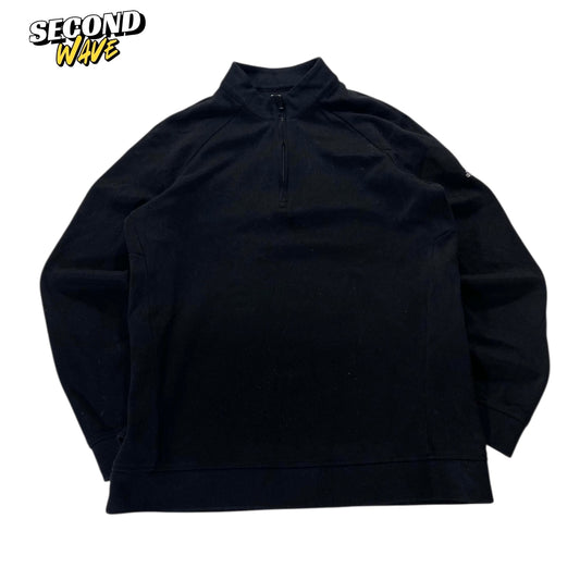ADIDAS BLACK QUARTER ZIP SWEATSHIRT (L)
