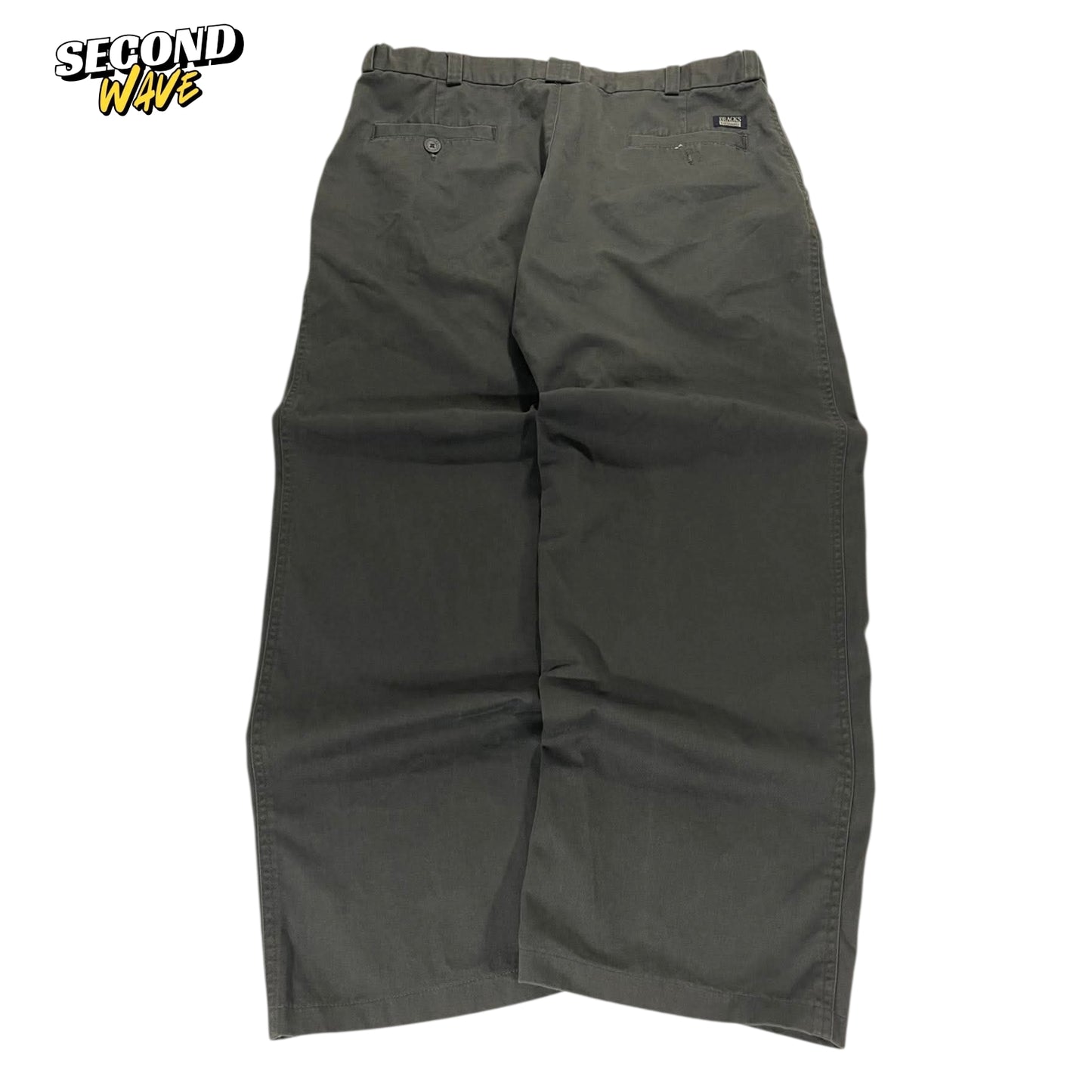 BRACK'S DARK OLIVE BAGGY WIDE LEG TROUSERS (36)