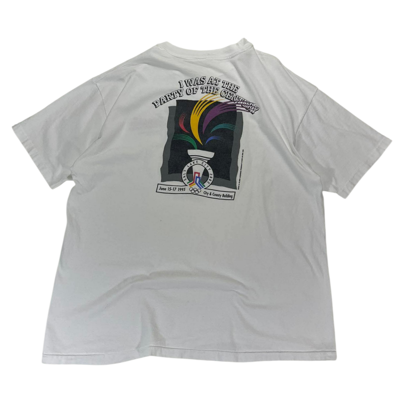 VINTAGE OLYMPIC ANNOUNCEMENT WHITE TEE (L)