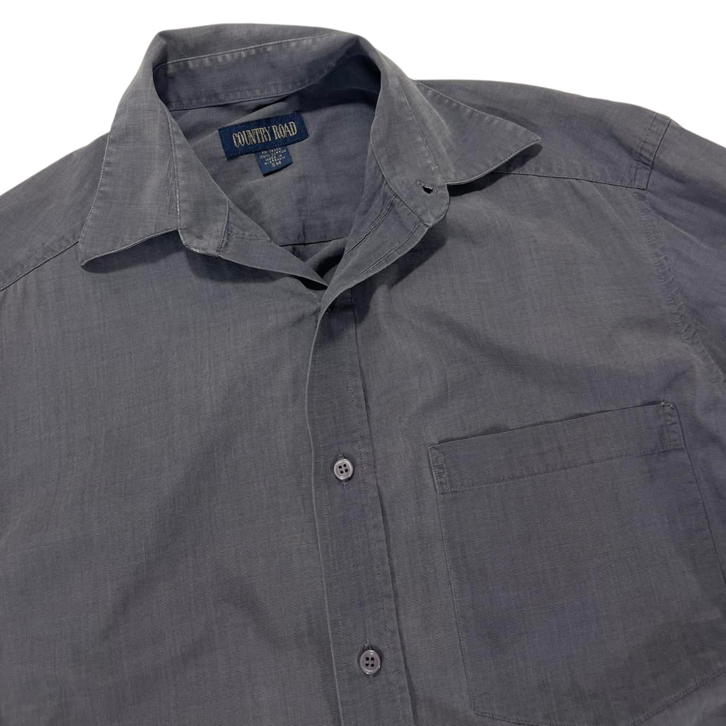COUNTRY ROAD GREY BUTTON UP SHIRT (L)