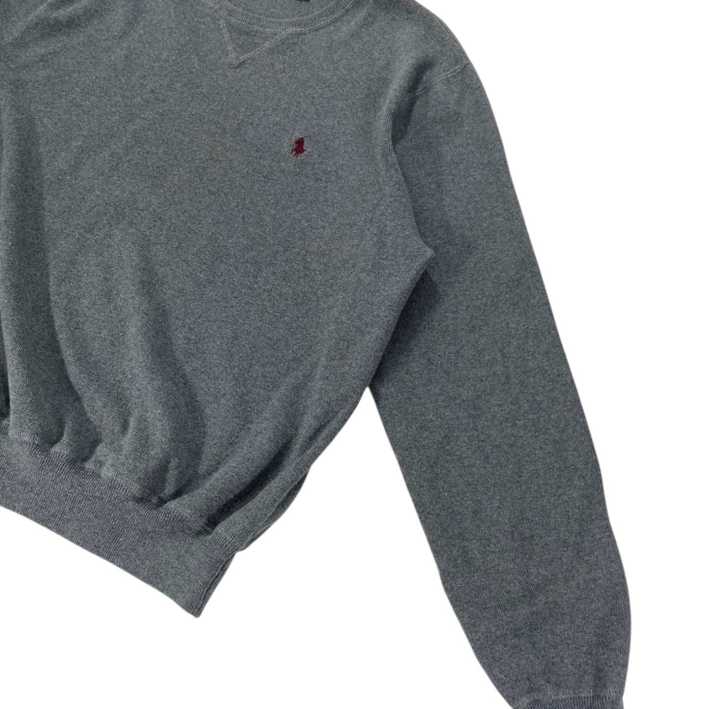 VINTAGE 100% COTTON POLO RALPH LAUREN GRAY CREWNECK (L)