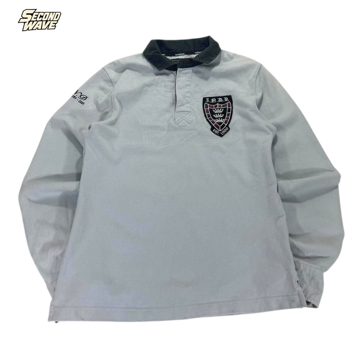 Y2K INDUSTRIAL CLOTHING RUGBY POLO SHIRT (M)