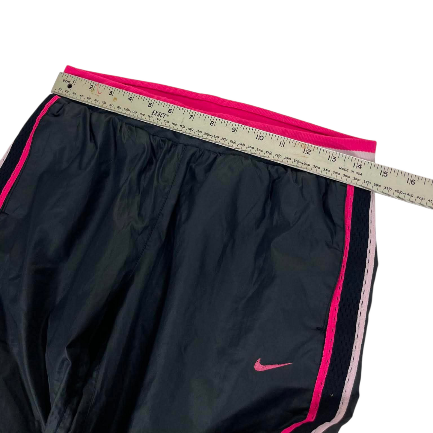 Y2K NIKE BLACK/PINK TRACK PANTS (M-L) ⁵