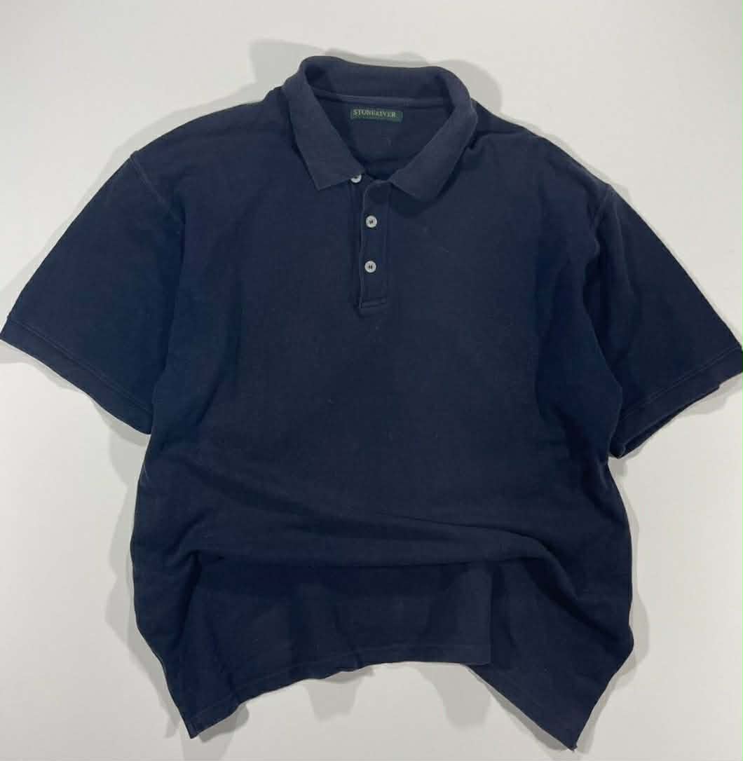 VINTAGE STONE RIVER NAVY BLUE POLO SHIRT WITH A RELAXED FIT (L-XL)