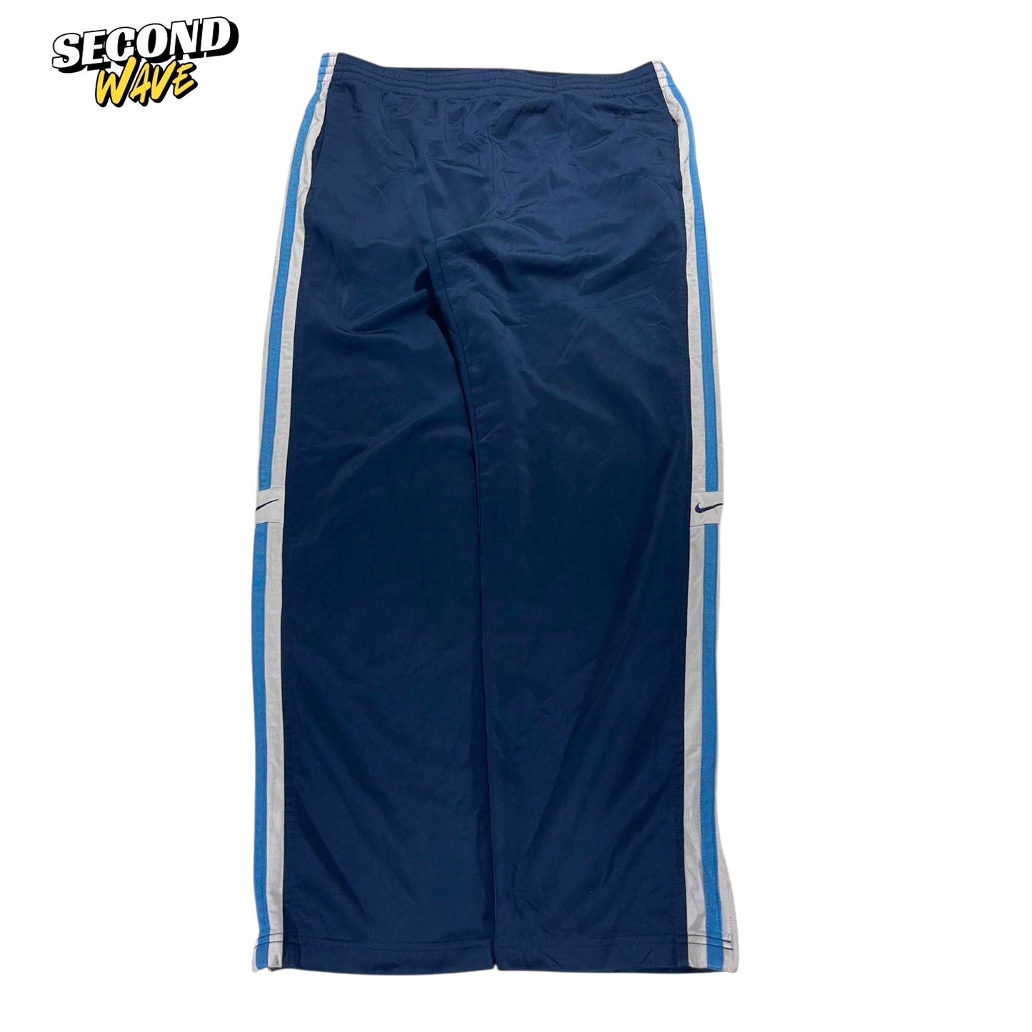 VINTAGE NIKE NAVY BLUE TRACK PANTS  (XL)