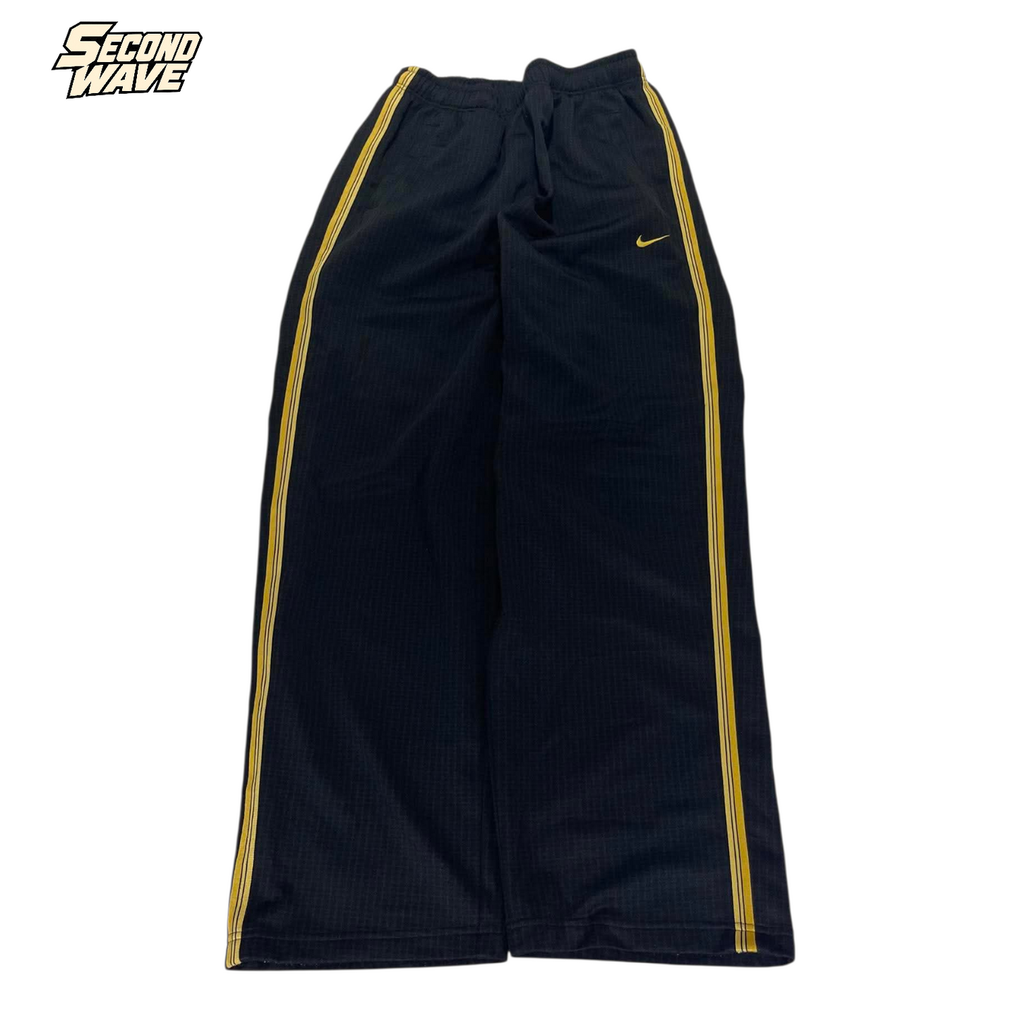 Y2K NIKE BLACK/YELLOW TRACK PANTS⁶ (BEST FIT M)