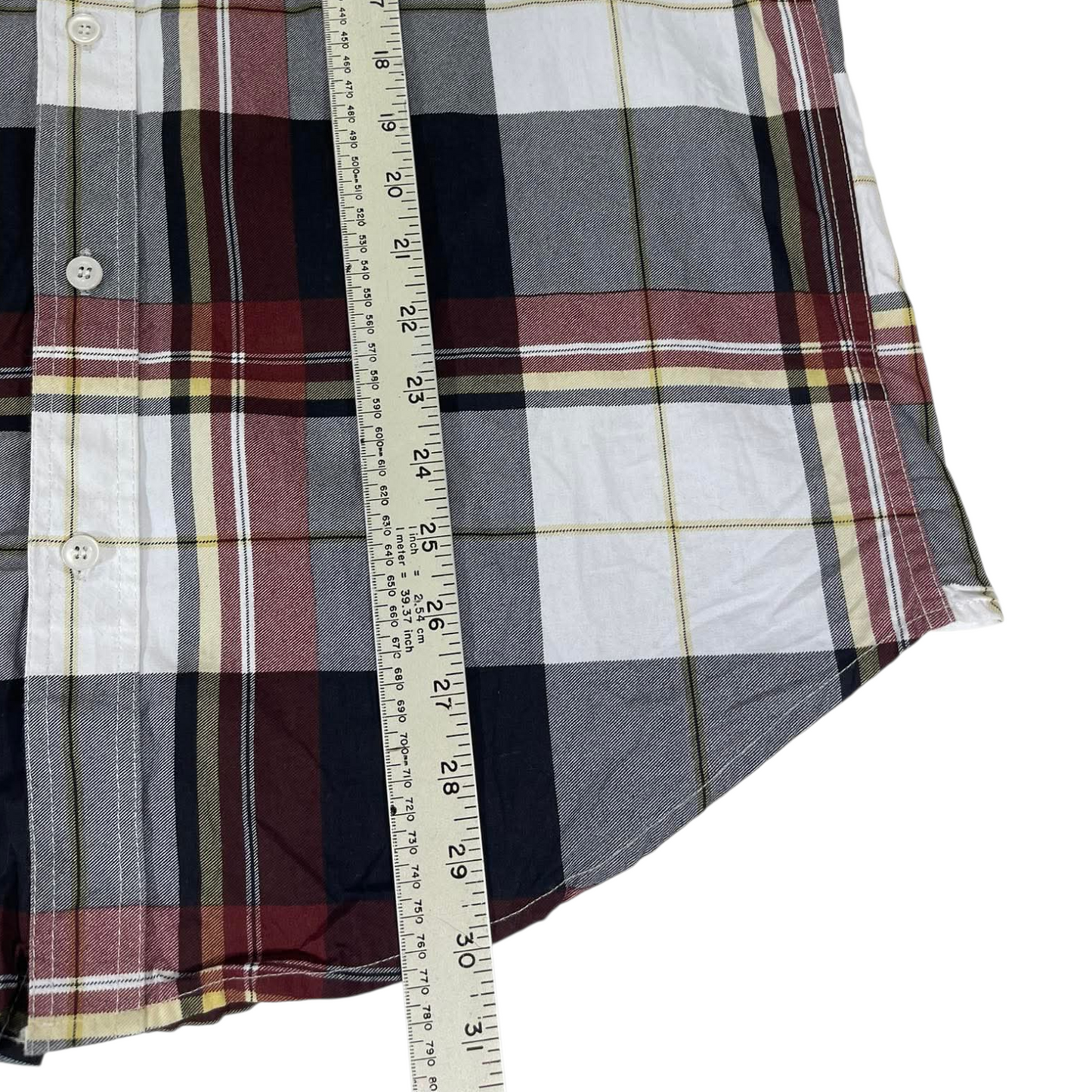 Y2K ABERCROMBIE & FITCH GREY PLAID BUTTON UP SHIRT (L)