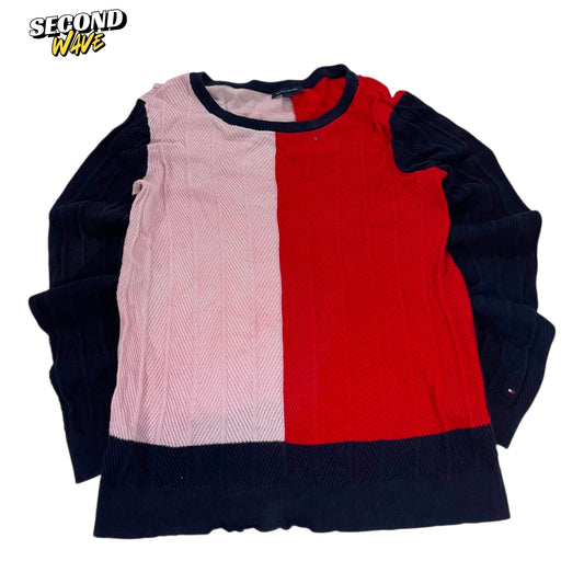TOMMY HILFIGER RED & PINK CREWNECK (M)