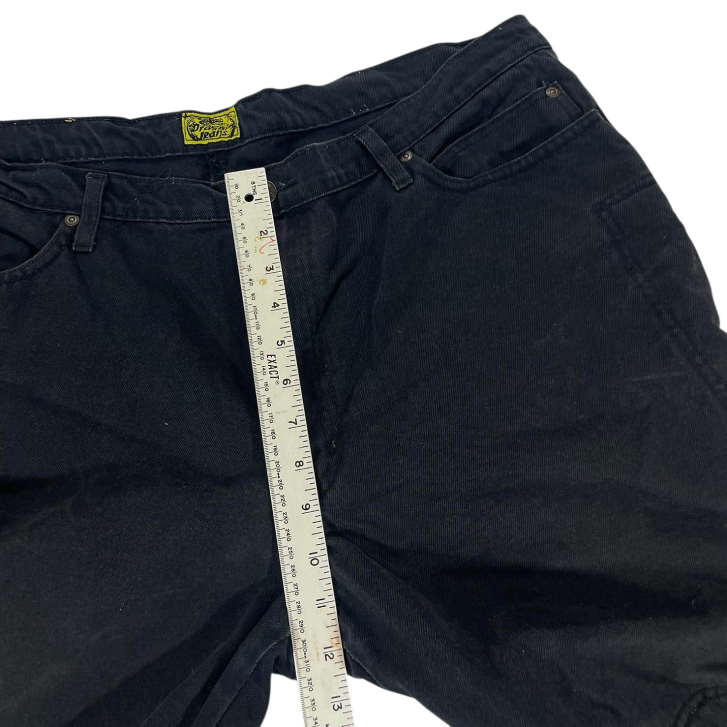 VINTAGE DRAGGIN BAGGY BLACK DENIM JEANS WITH A RELAXED FIT (40)