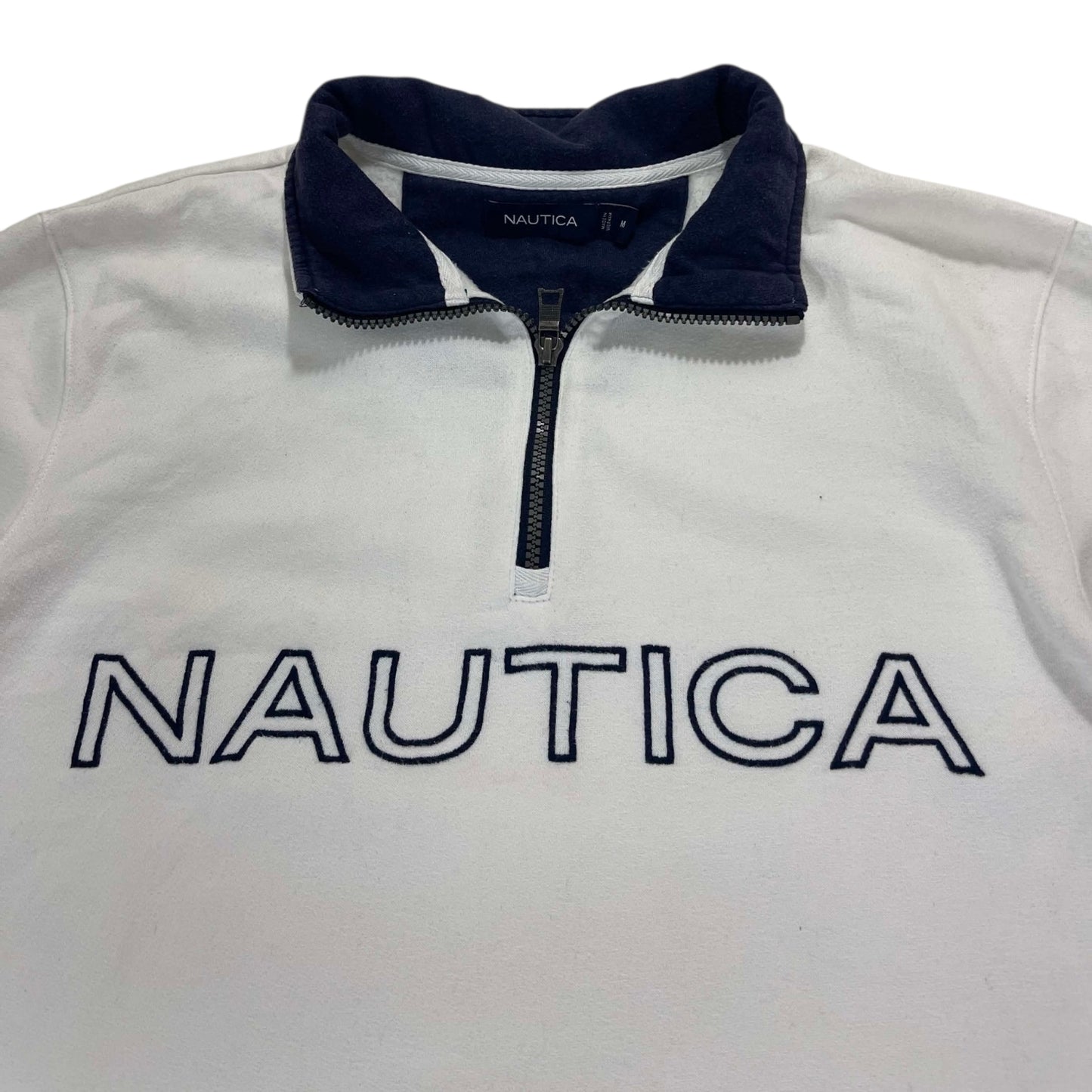 VINTAGE NAUTICA WHITE QUARTER ZIP (M)