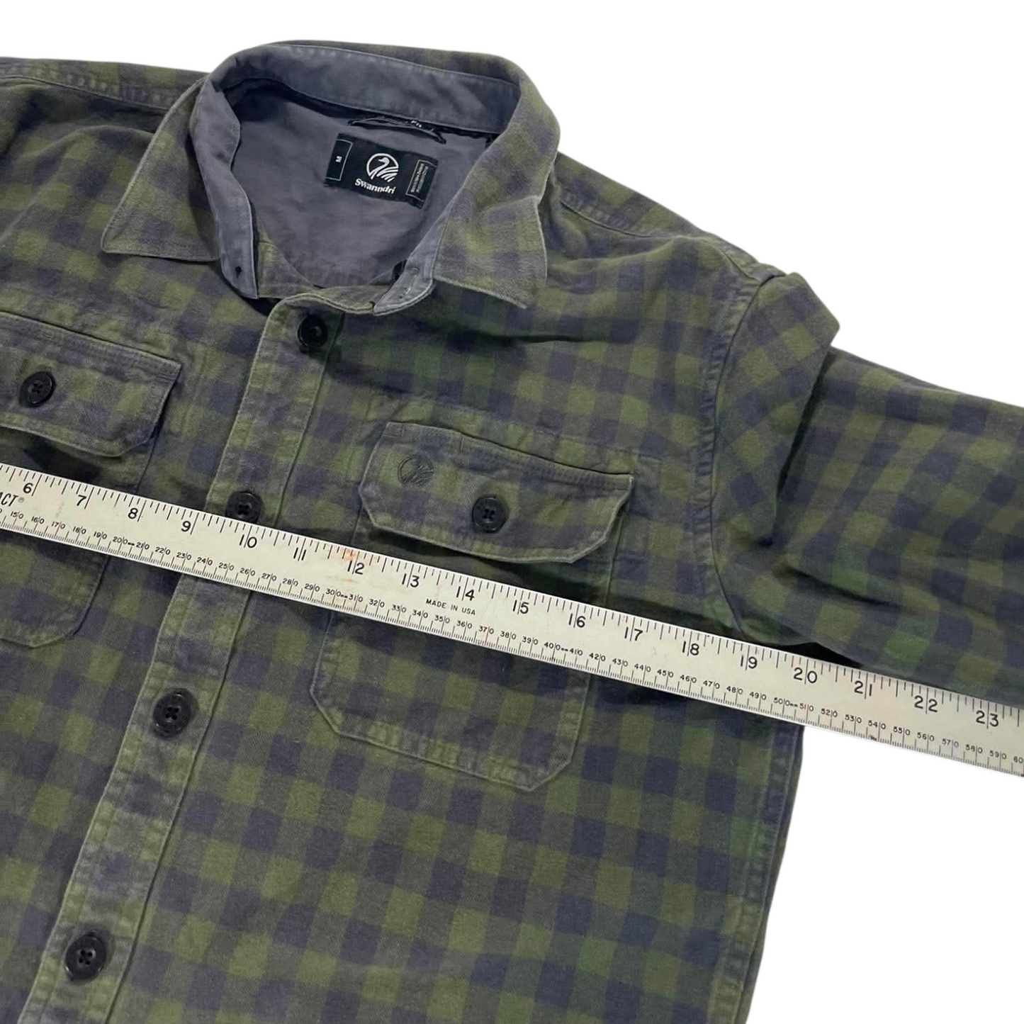 SWANNNDRI GREEN CHECKERED FLANNEL (M)