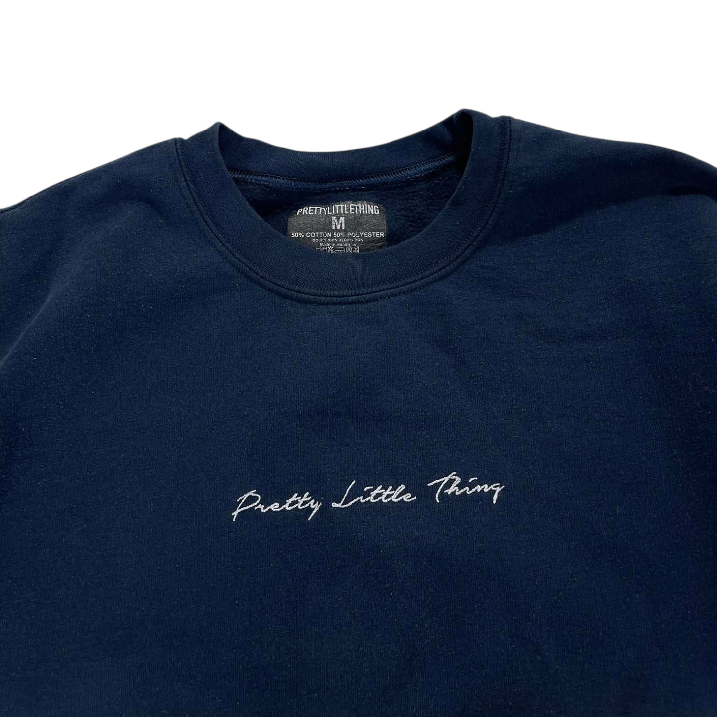 NAVY BLUE CREWNECK SWEATSHIRT WITH EMBROIDERY (M)