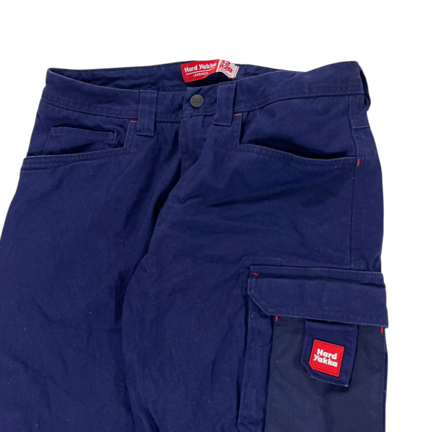 HARD YAKKA NAVY BLUE CARGO PANTS (32)
