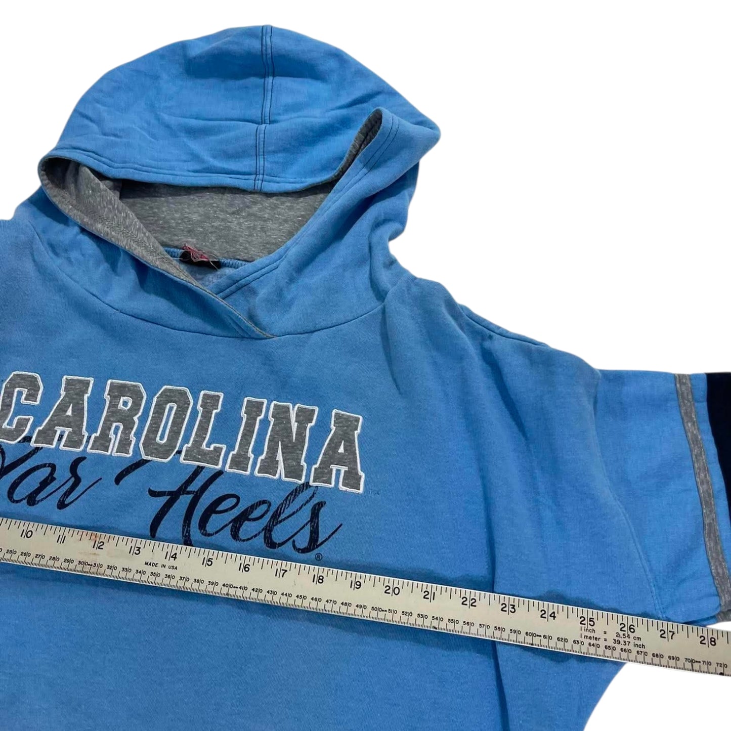 VINTAGE UNIVERSITY OF NORTH CAROLINA TAR HEELS BLUE HOODIE (L)