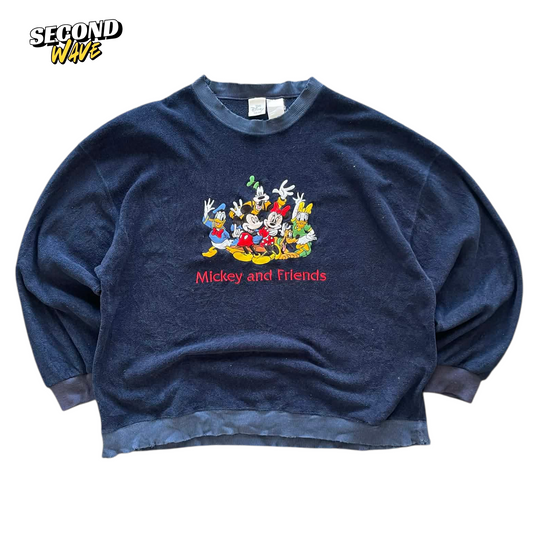 VINTAGE DISNEY MICKEY MOUSE NAVY BLUE SWEATSHIRT (L-XL)