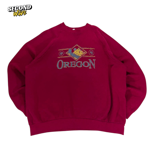 VINTAGE OREGON RED CREWNECK SWEATSHIRT (XL)