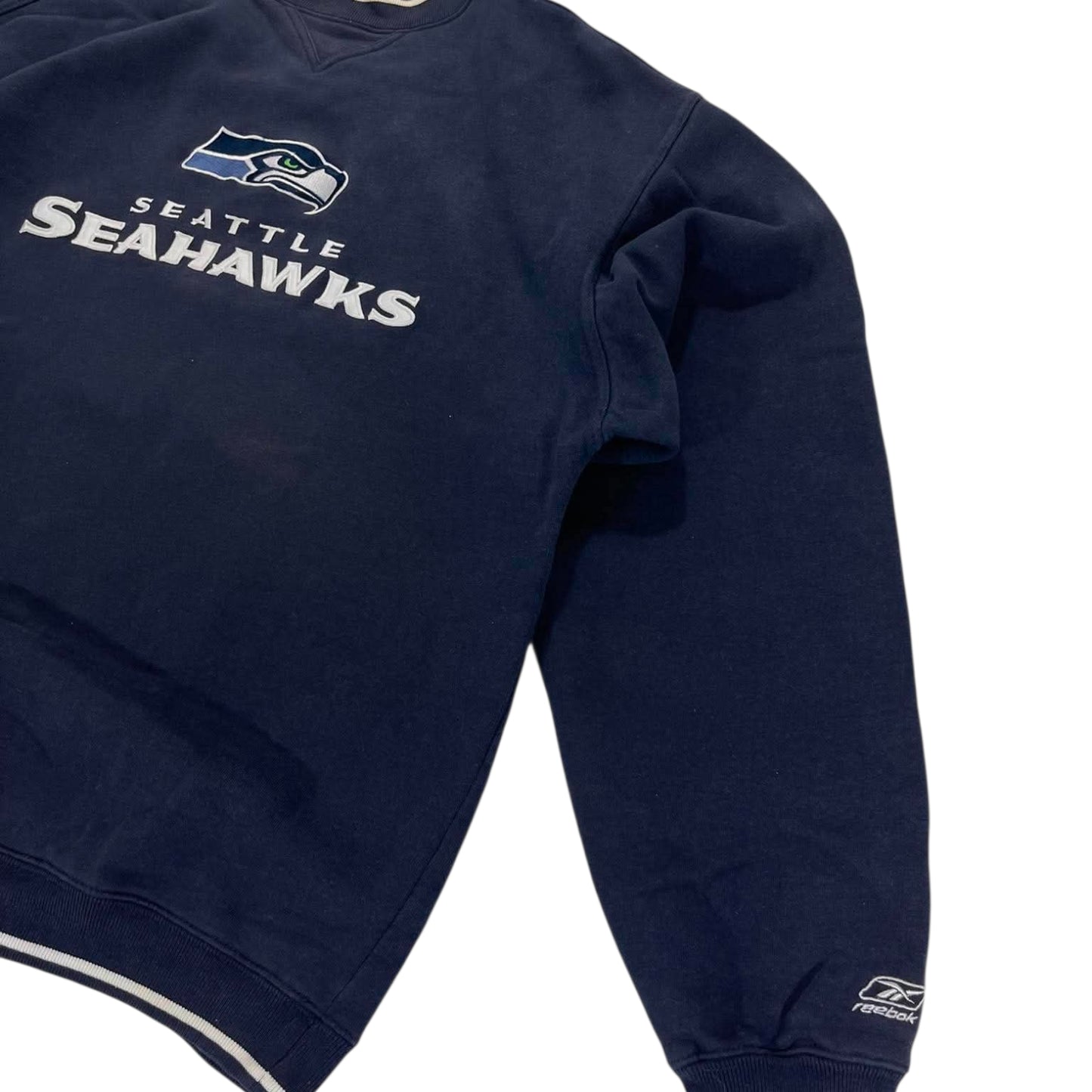 VINTAGE REEBOK NAVY SEATTLE SEAHAWKS CREWNECK (L)