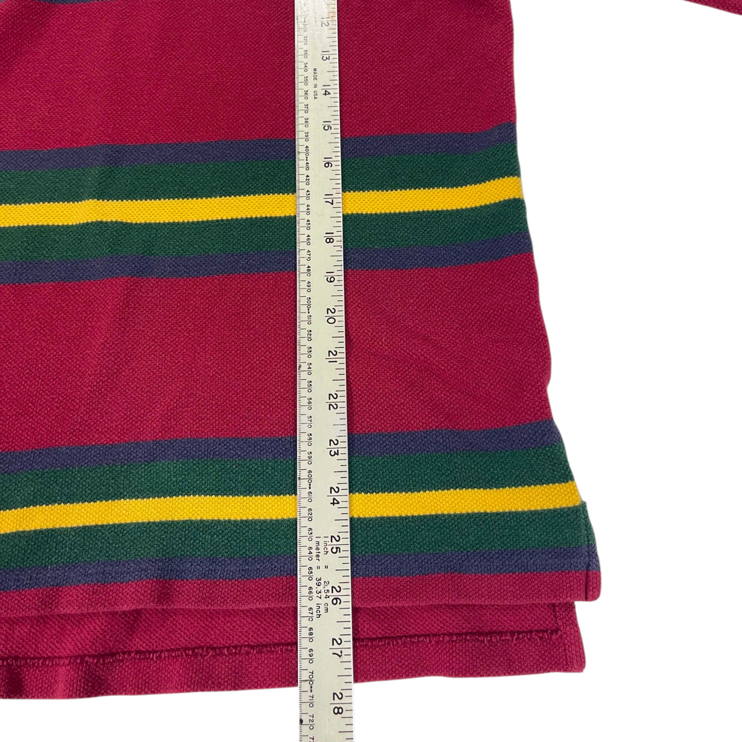 POLO RALPH LAUREN STRIPED COTTON POLO SHIRT (L)
