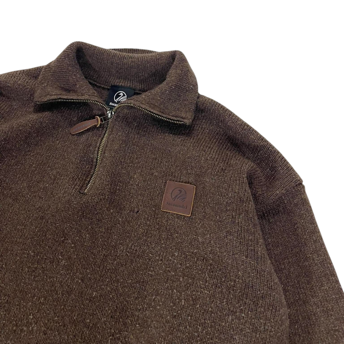 SWANNDRI BROWN QUARTER ZIP (BEST FIT LARGE)