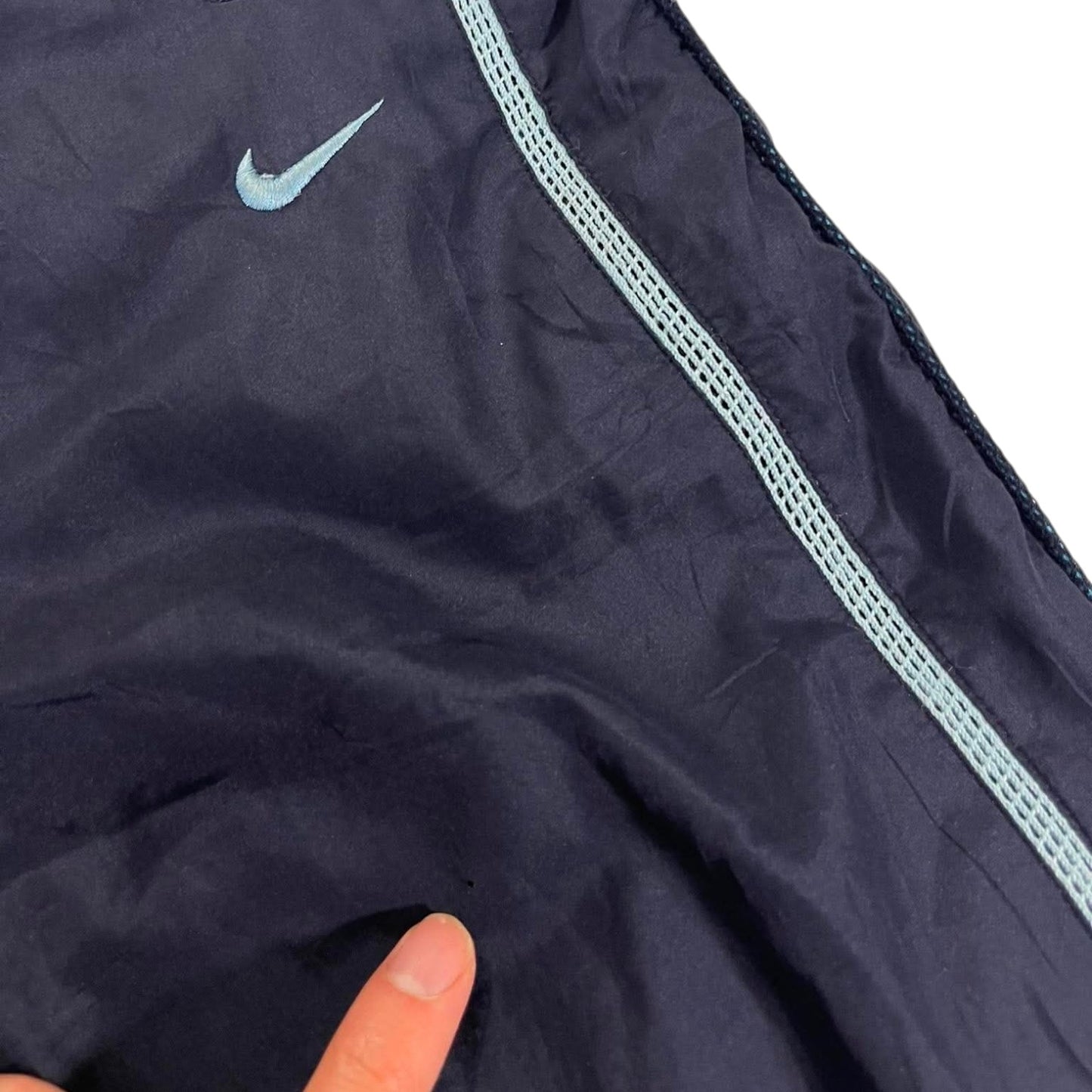 VINTAGE NIKE NAVY BLUE TRACK PANTS (L)