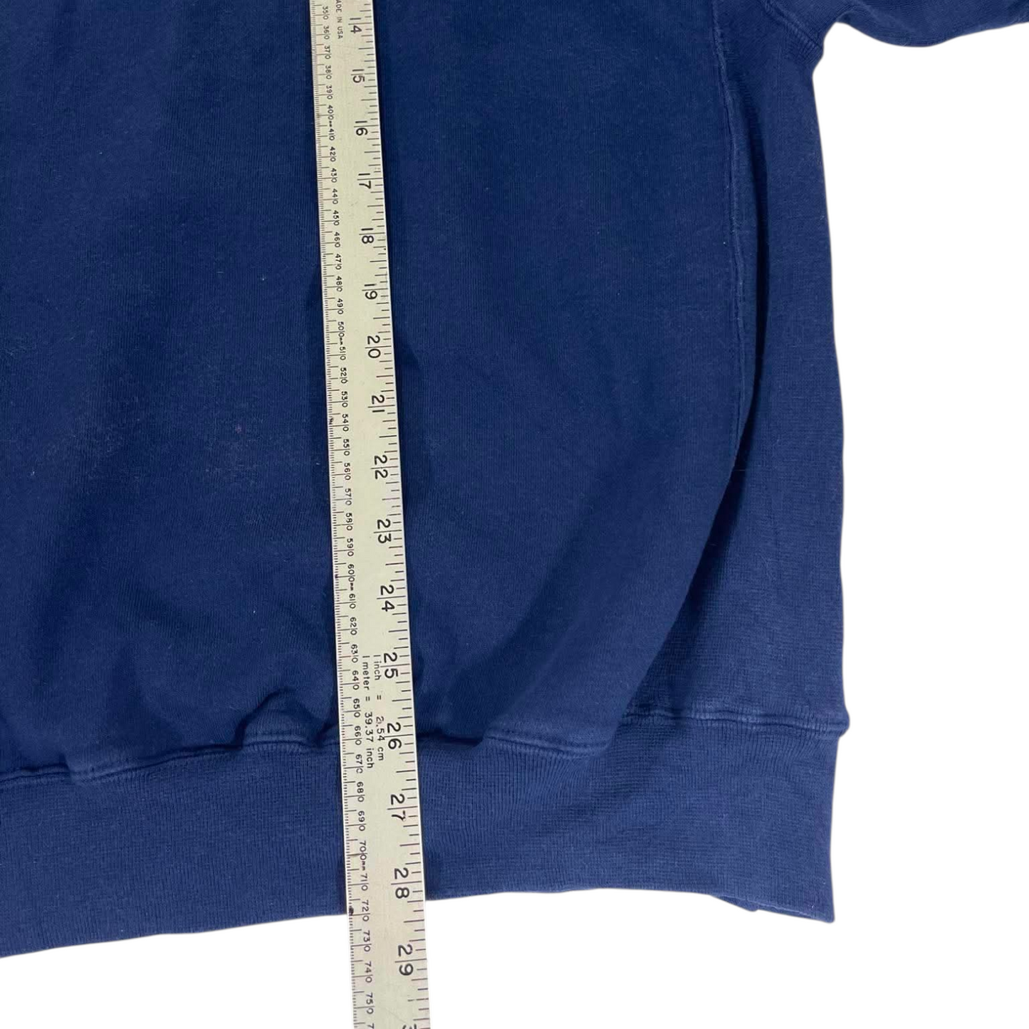 VINTAGE 90S NIKE NAVY BLUE QUARTER ZIP HOODIE (L)