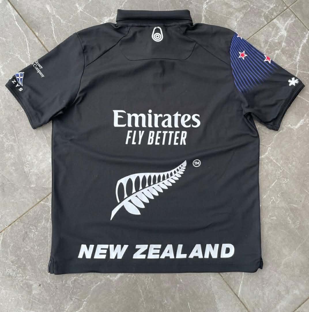 EMIRATES TEAM NEW ZEALAND BLACK POLO SHIRT (M-L)