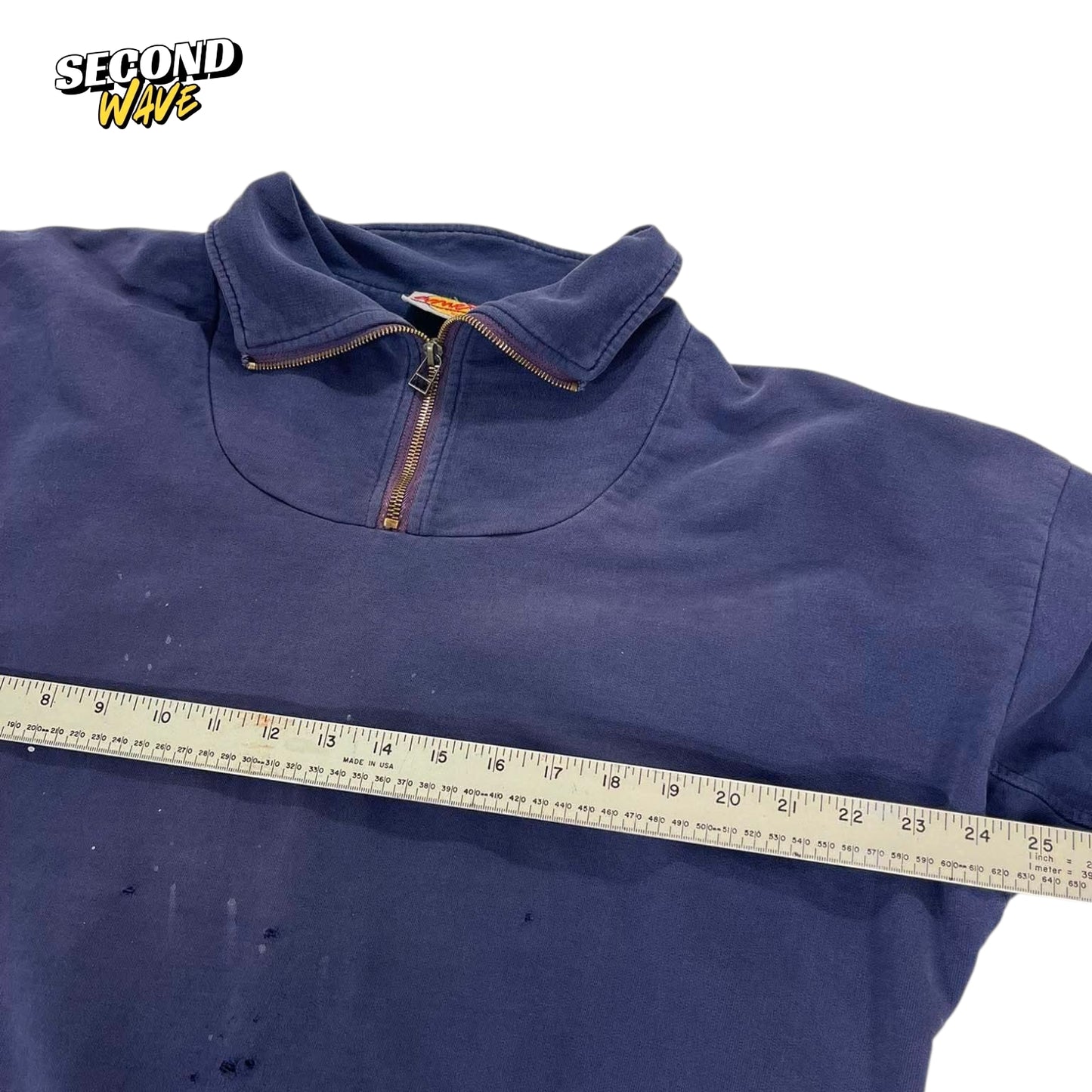 TRASHED ACTIVE WEAR NZ NAVY BLUE QUARTER ZIP (L)