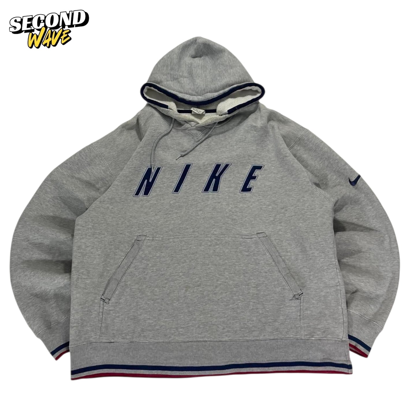 VINTAGE SPELLOUT NIKE GREY HOODIE (M-L)