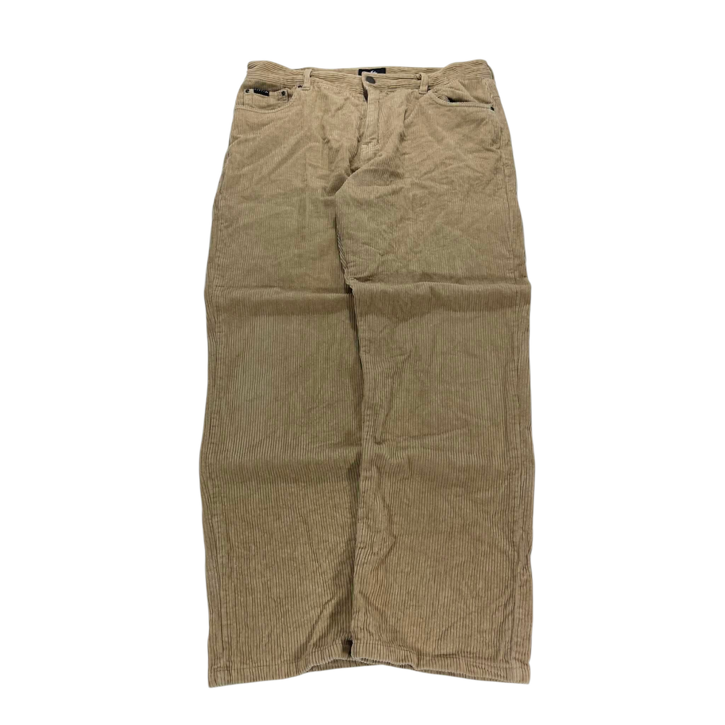 VINTAGE RUSTY BROWN CORDUROY BAGGY TROUSERS (36)