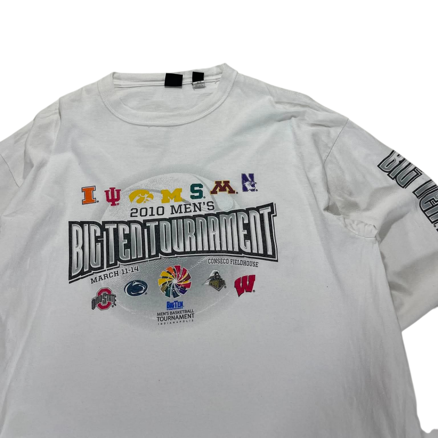 2010 BIG TEN TOURNAMENT WHITE LONG SLEEVE SHIRT (XL)