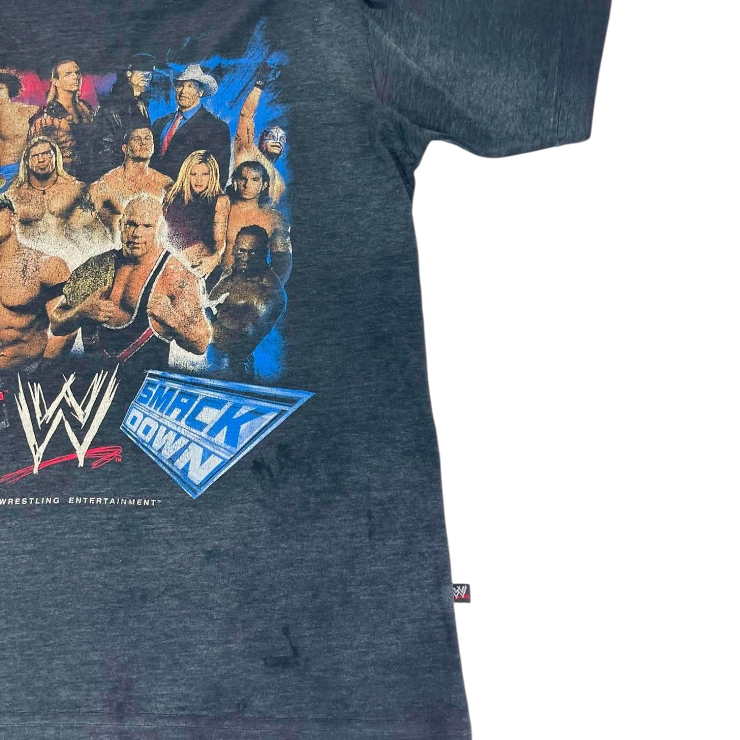 VINTAGE WWE SMACKDOWN VS RAW COTTON T-SHIRT (L)