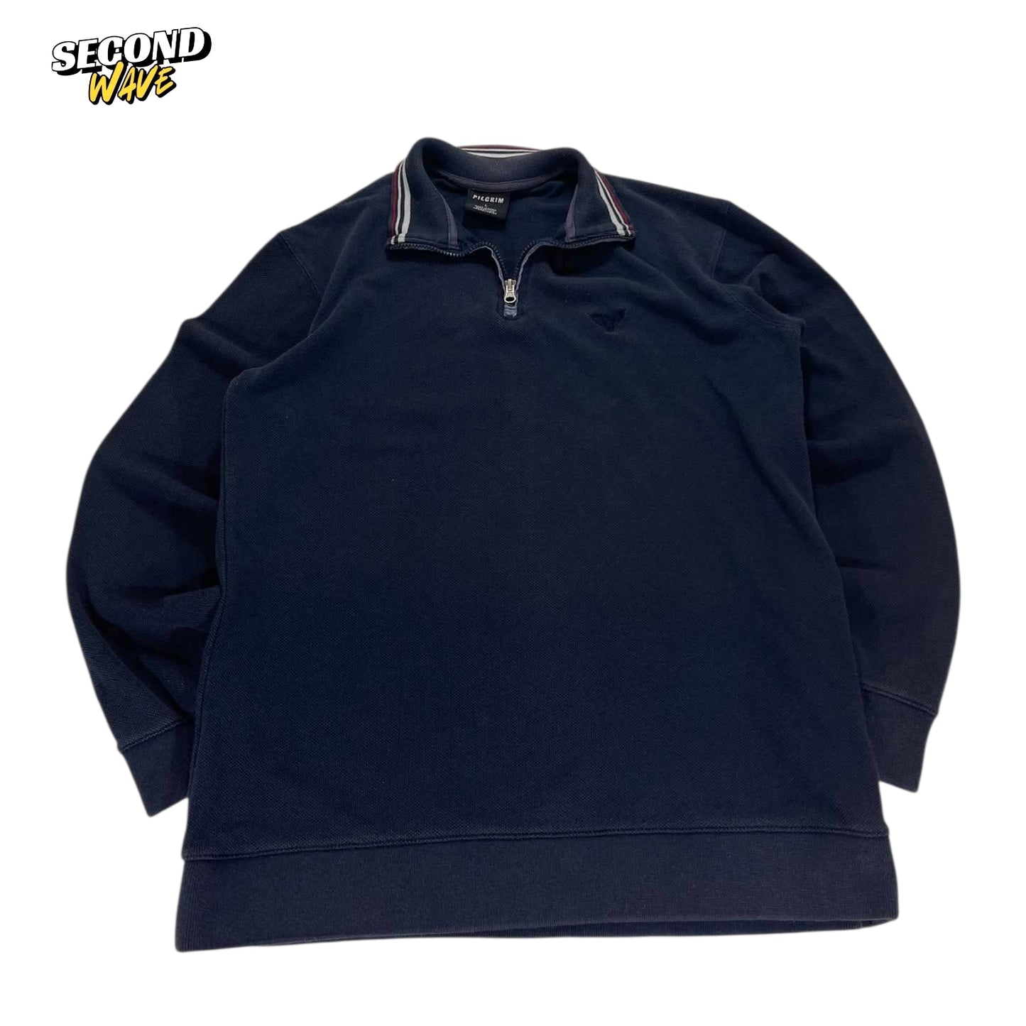 PILGRIM NAVY QUARTER ZIP SWEATSHIRT (L)