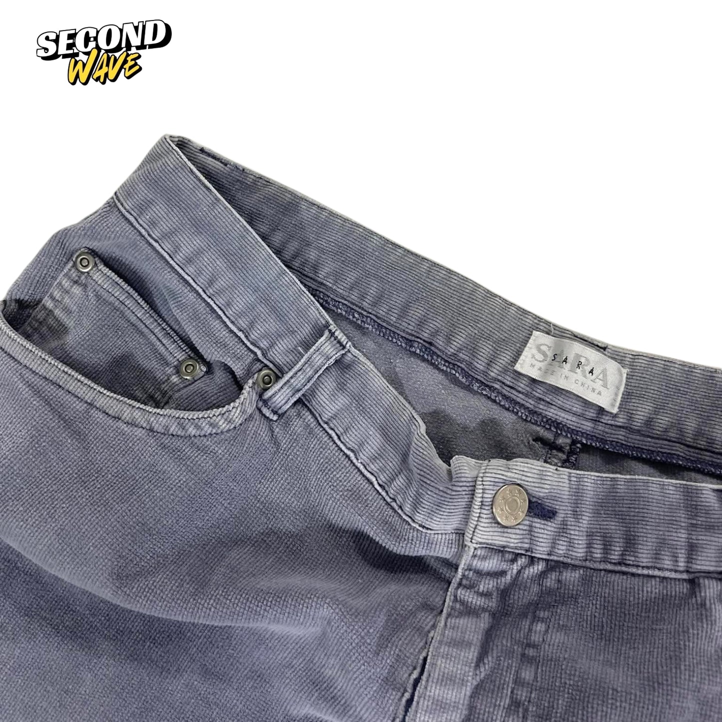 90S SARA GREY CORDUROY FLARE PANTS (34)