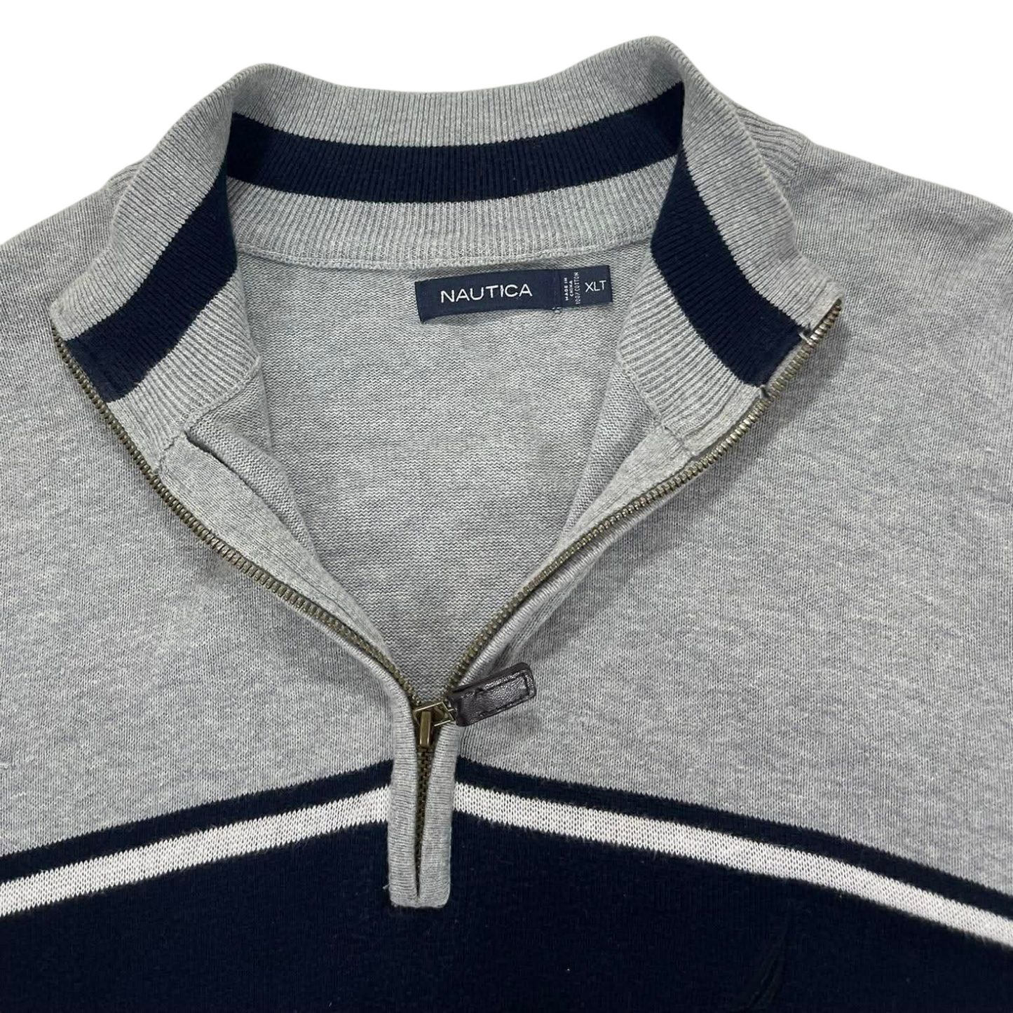 VINTAGE NAUTICA GREY QUARTER ZIP SWEATSHIRT (XL)