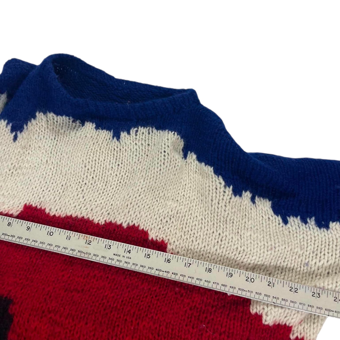 90S RED AND BLUE STRIPED SWEATER (M)
