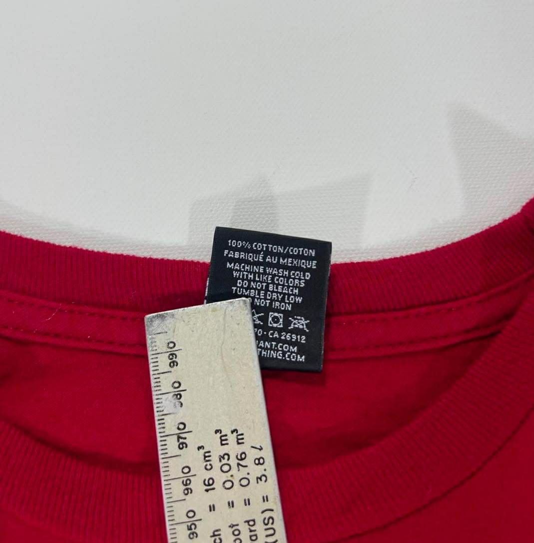Y2K OBEY RED T-SHIRT WITH WHITE LOGO (M)