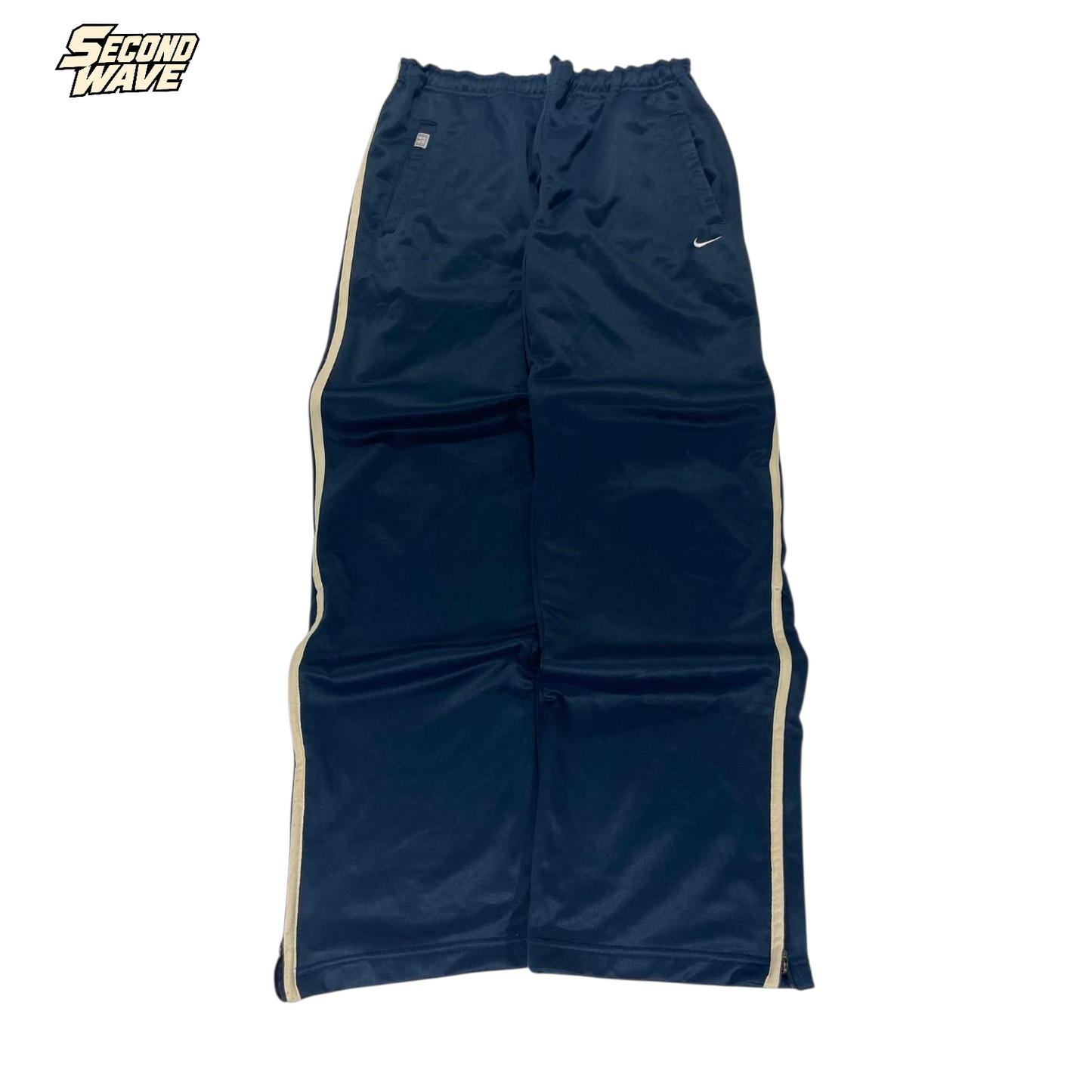 VINTAGE NIKE NAVY BLUE TRACK PANTS (L) ²
