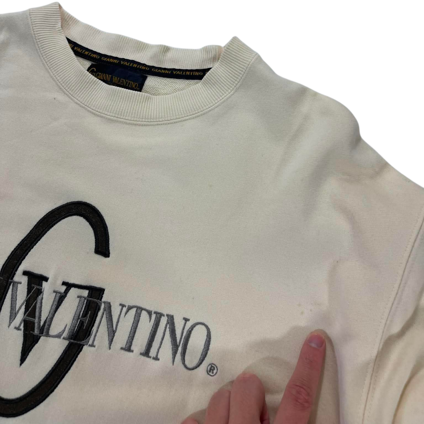 VINTAGE GIANNI VALENTINO CREAM CREWNECK (L)